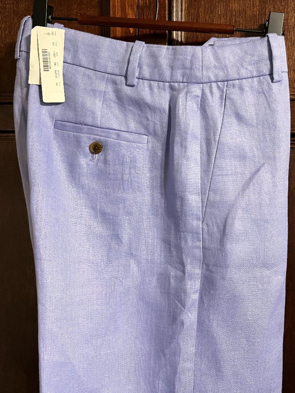 J CREW 100% LINEN PANTS IN PERI BLUE NEW 6P